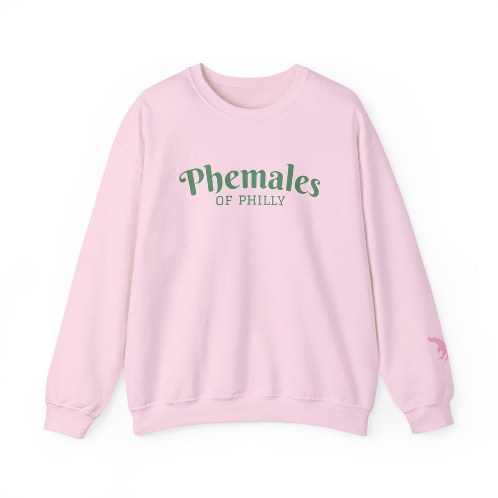 Phemales of Philly Green Wording Crewneck