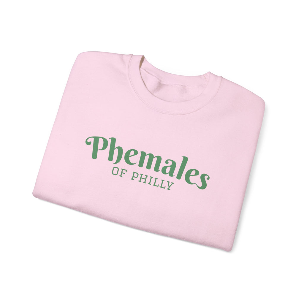 Phemales of Philly Green Wording Crewneck