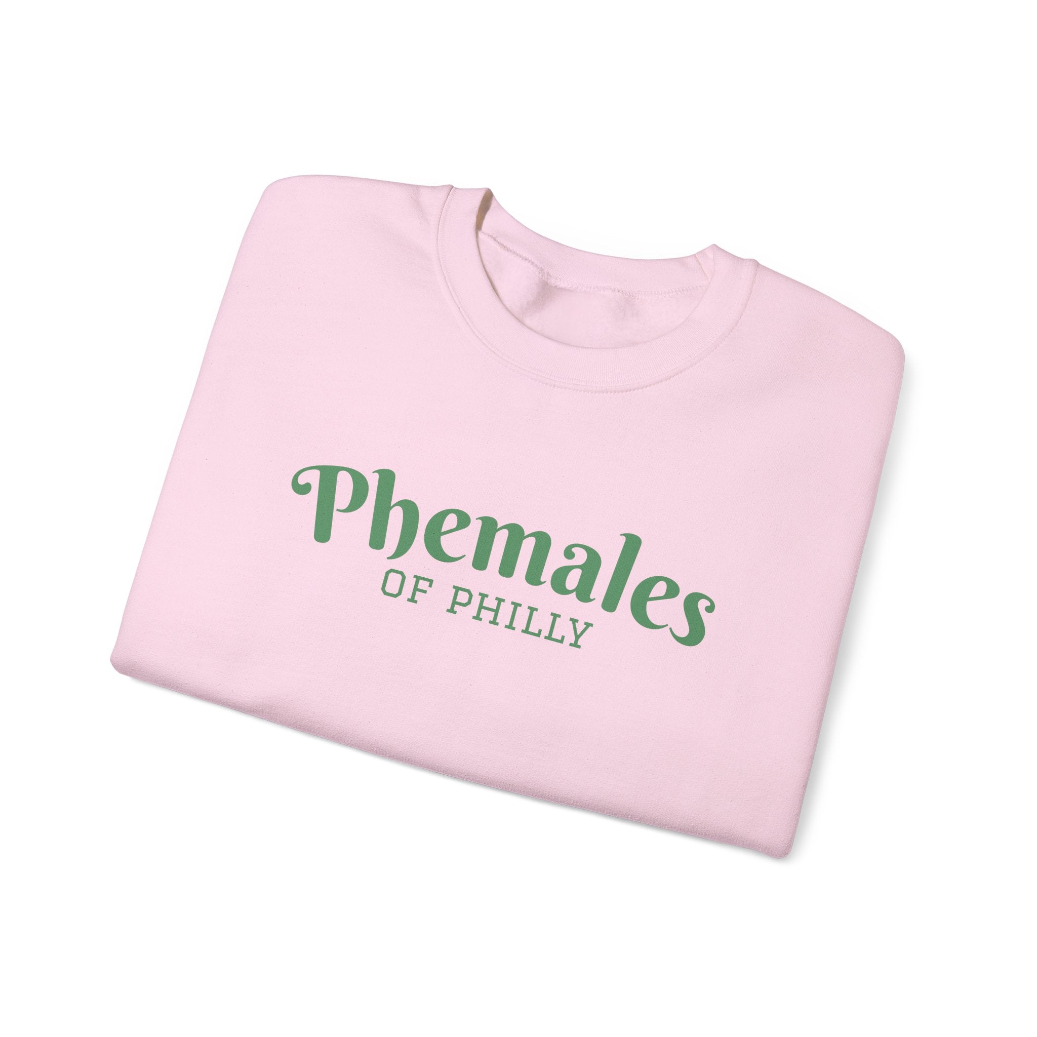 Phemales of Philly Green Wording Crewneck