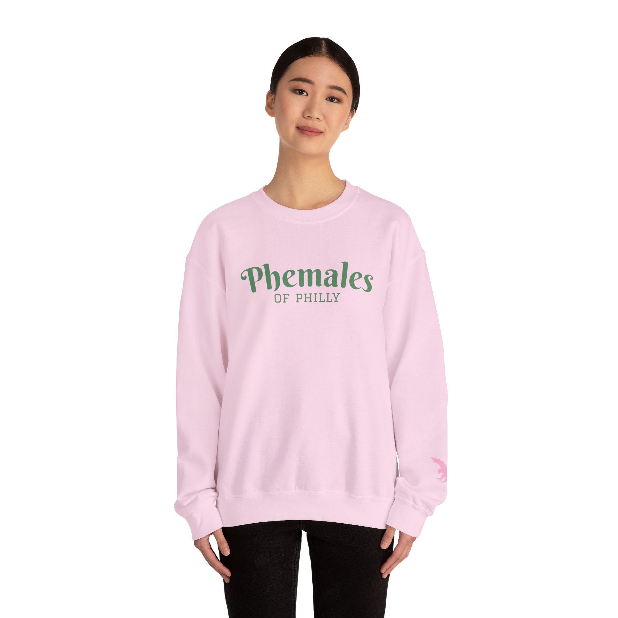 Phemales of Philly Green Wording Crewneck