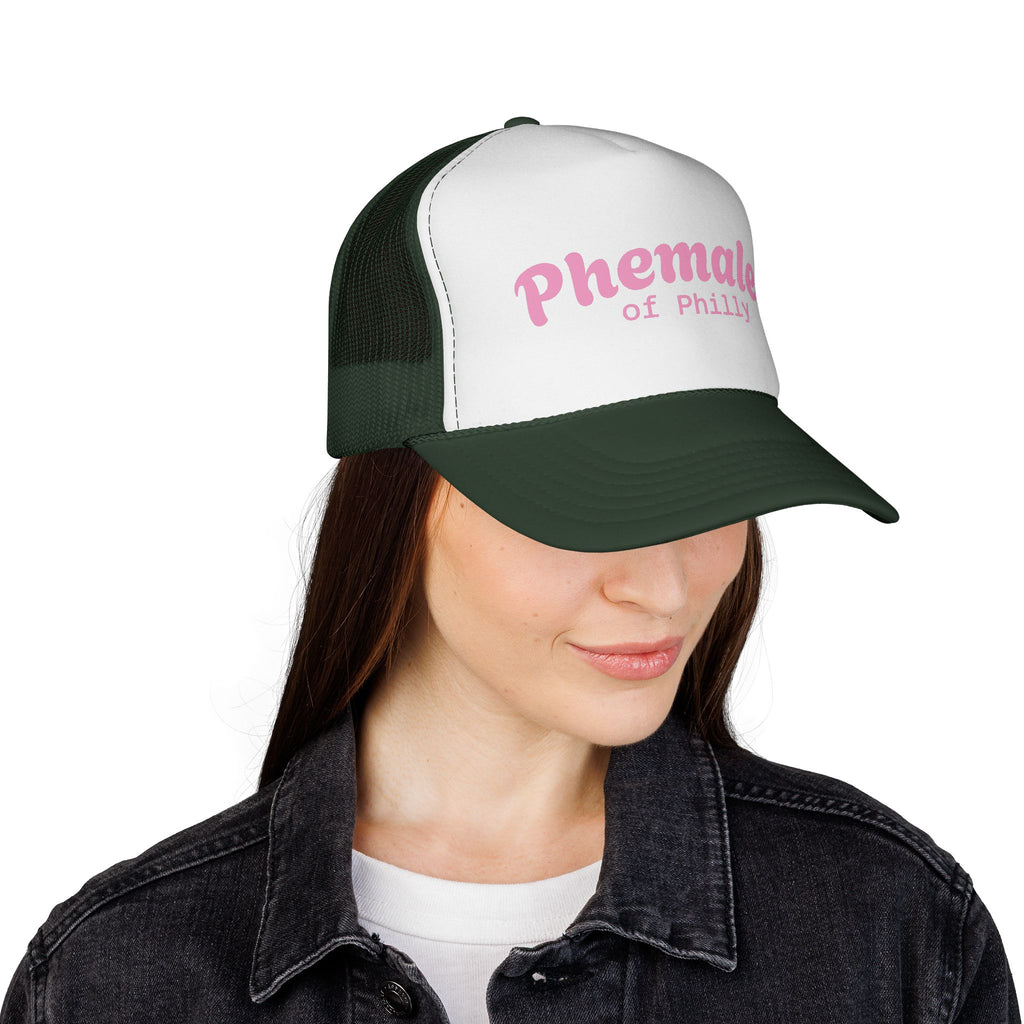 Phemales of Philly Trucker Cap | Pink Retro Script