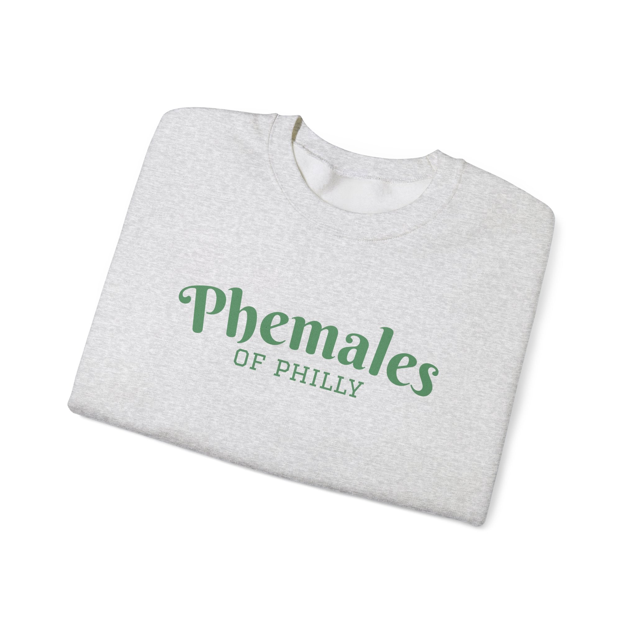 Phemales of Philly Green Wording Crewneck
