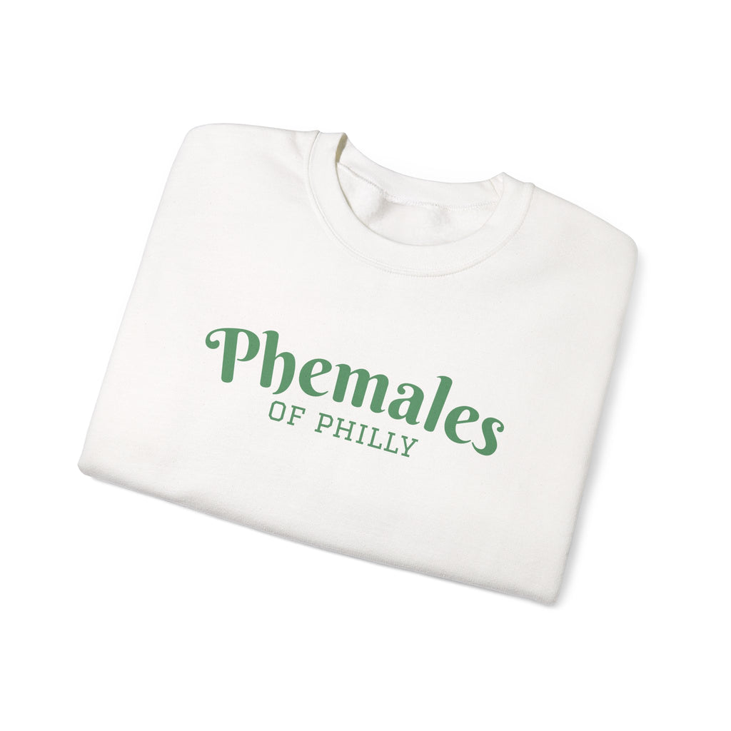 Phemales of Philly Green Wording Crewneck