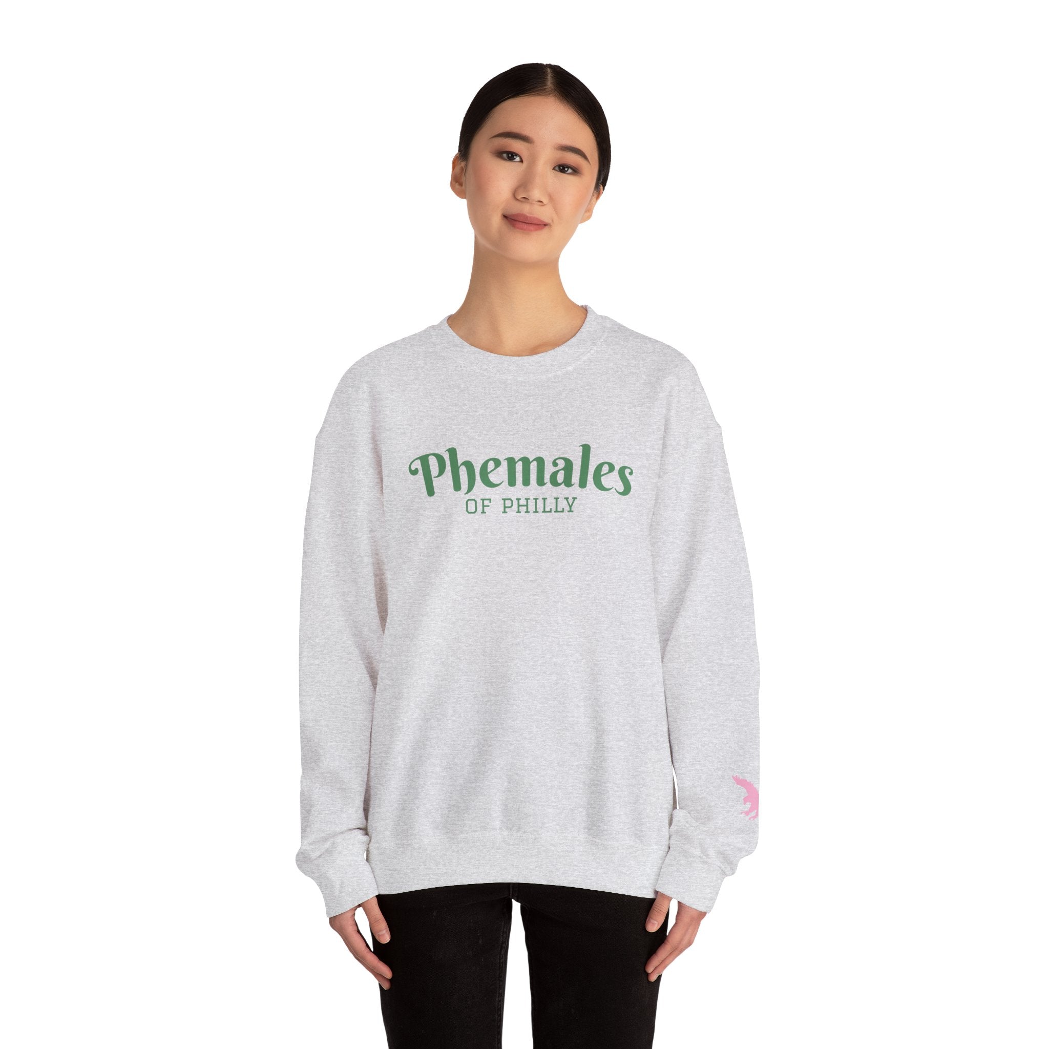 Phemales of Philly Green Wording Crewneck