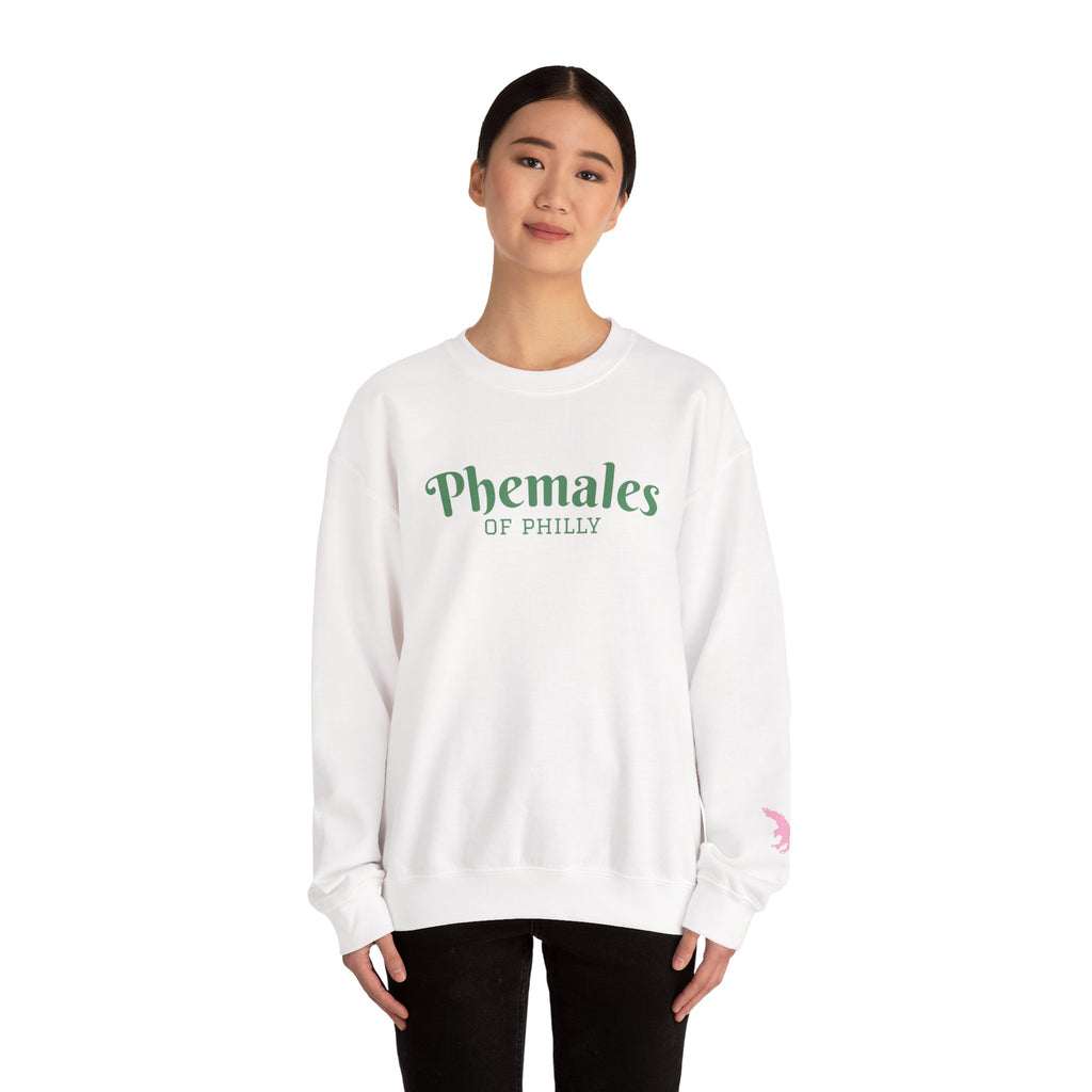Phemales of Philly Green Wording Crewneck